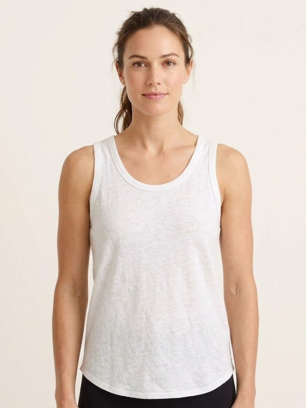 J.Crew 100% Linen Tank Top XXS White Minimalist Lightweight Summer Essential